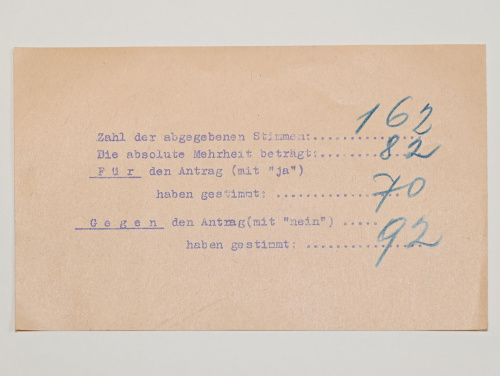 Stimmzettel der namentlichen Abstimmung in der NR-Sitzung vom 4. März 1933