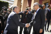 Von links: Nationalratspräsident Wolfgang Sobotka (ÖVP), Parlamentspräsident von Marokko Rachid Talbi El Alami
