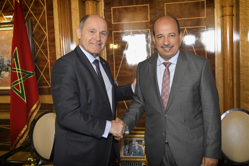 Von links: Nationalratspräsident Wolfgang Sobotka (ÖVP), Präsident der Ratskammer von Marokko Naama Mayara