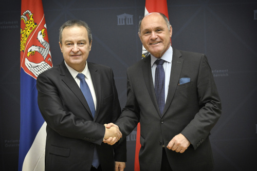  Von links: Außenminister der Republik Serbien Ivica Dačić, Nationalratspräsident Wolfgang Sobotka (ÖVP)