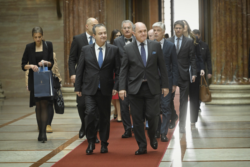  Von links: Außenminister der Republik Serbien Ivica Dačić, Nationalratspräsident Wolfgang Sobotka (ÖVP)