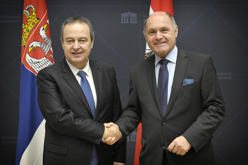  Von links: Außenminister der Republik Serbien Ivica Dačić, Nationalratspräsident Wolfgang Sobotka (ÖVP)