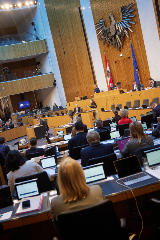 Am Rednerpult Nationalratsabgeordnete Julia Elisabeth Herr (SPÖ)