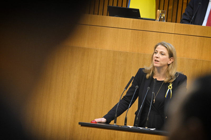 Klubobfrau Beate Meinl-Reisinger (NEOS) am Rednerpult