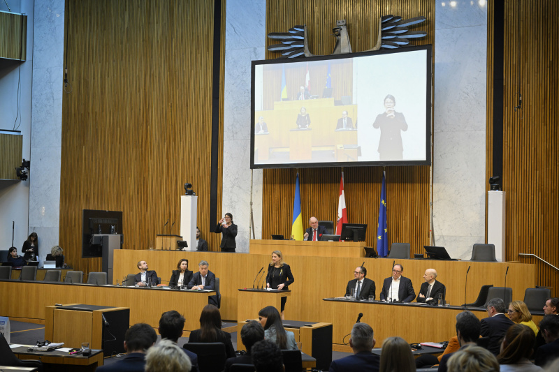 Klubobfrau Beate Meinl-Reisinger (NEOS) am Rednerpult