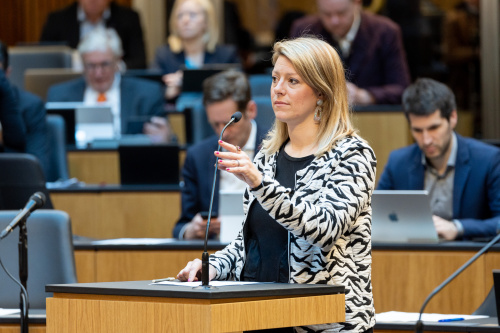 Am Rednerpult: Fragestellung Nationalratsabgeordnete Katharina Kucharowits (SPÖ)