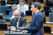 Am Rednerpult: Fragestellung Nationalratsabgeordnete Henrike Brandstötter (NEOS)