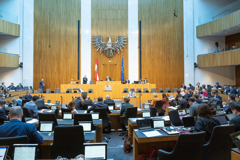 Nationalratsabgeordneter Ralph Schallmeiner (GRÜNE) am Rednerpult