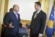 Von links: Nationalratspräsident Wolfgang Sobotka (ÖVP), Präsident des Parlaments der Republik Kosovo Glauk Konjufc