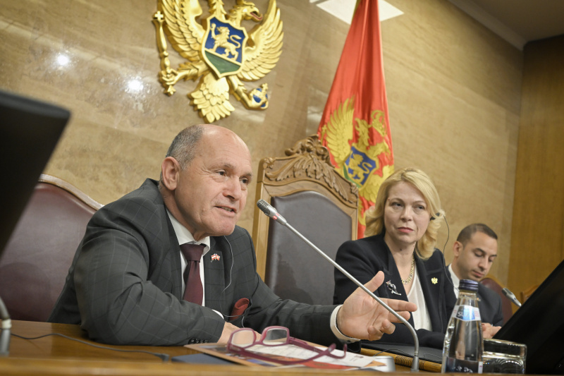 Austausch mit Vertretern der Demokratiewerkstätten und Aktivitäten zum Europatag. Von links: Nationalratspräsident Wolfgang Sobotka (ÖVP), Präsidentin des Parlaments von Montenegro Danijela Đurović