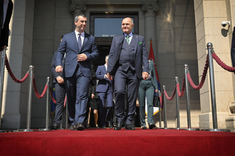 Von links: Präsident der Nationalversammlung der Republik Serbien Vladimir Orlić, Nationalratspräsident Wolfgang Sobotka (ÖVP)