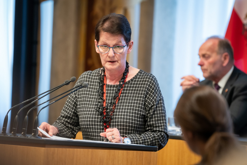 Am Rednerpult Bundesrätin Elisabeth Grimling (SPÖ)