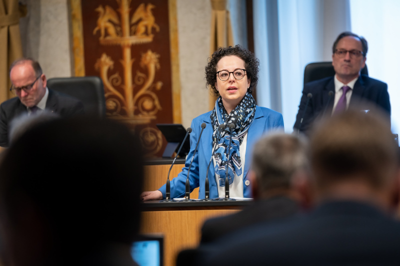 Am Rednerpult Bundesrätin Christine Schwarz-Fuchs (ÖVP)