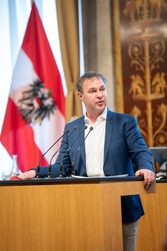 Am Rednerpult Bundesrat Andreas Babler (SPÖ)