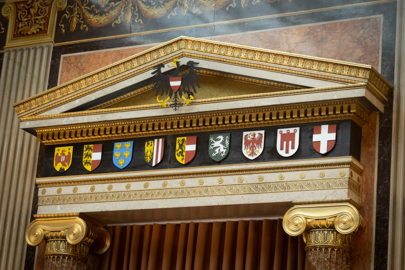 Wappen der Bundesländer und Bundesadler