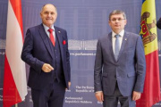 Von links: Nationalratspräsident Wolfgang Sobotka (ÖVP), Präsident des Parlaments der Republik Moldau Igor Grosu