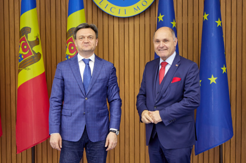 Von rechts: Nationalratspräsident Wolfgang Sobotka (ÖVP), Premierminister der Republik Moldau Dorin Recean