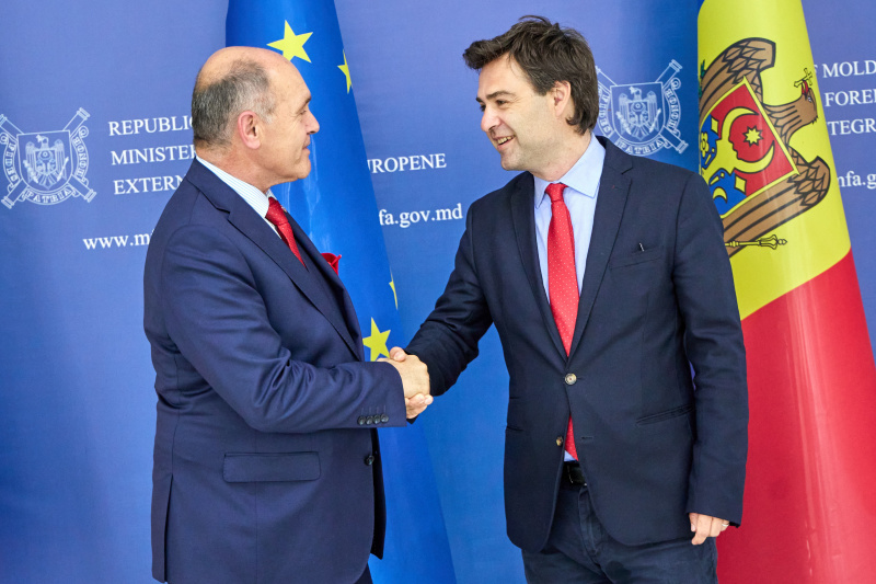 Von links: Nationalratspräsident Wolfgang Sobotka (ÖVP), Vizepremierminister und Minister für auswärtige Angelegenheiten und EU-Integration Nicu Popescu