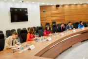 Aussprache. Delegation der Republik Moldau mit Vizepremierminister und Minister für auswärtige Angelegenheiten und EU-Integration Nicu Popescu (2. von rechts)