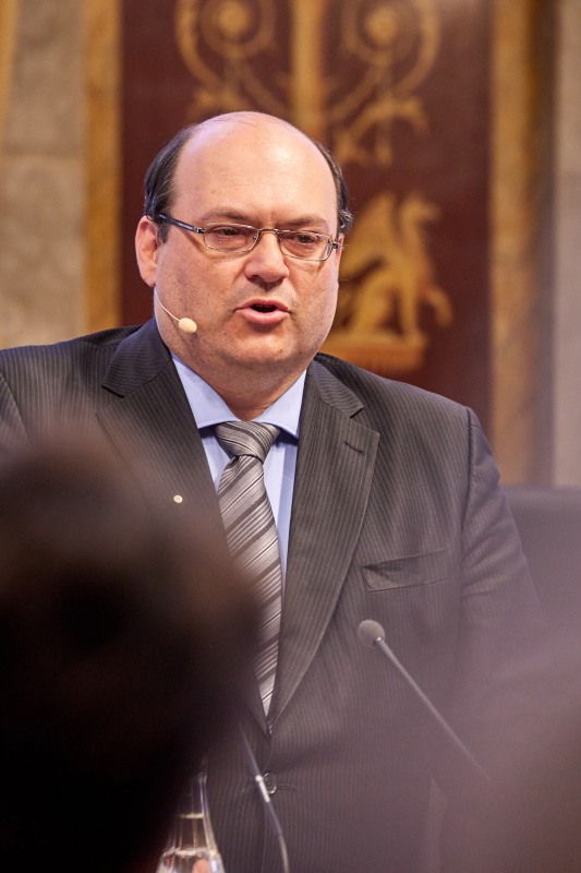 Moderation durch Generalsekretär der Arbeitsgemeinschaft für wissenschaftliche Wirtschaftspolitik Patrick Horvath