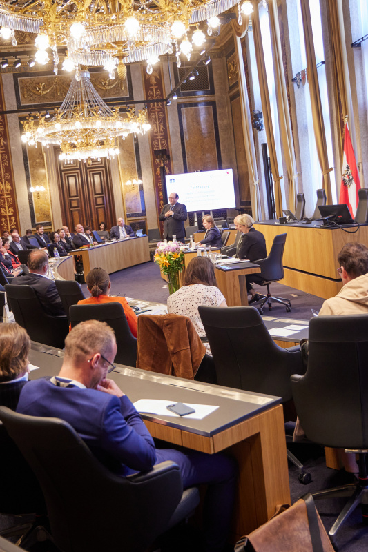 Moderation durch Generalsekretär der Arbeitsgemeinschaft für wissenschaftliche Wirtschaftspolitik Patrick Horvath