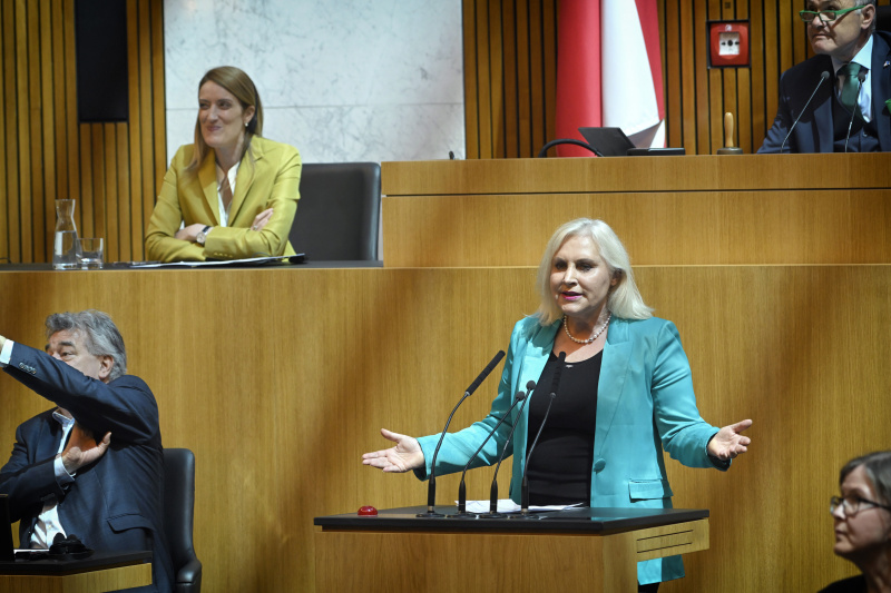 Am Rednerpult: Europaabgeordnete Angelika Winzig (ÖVP)