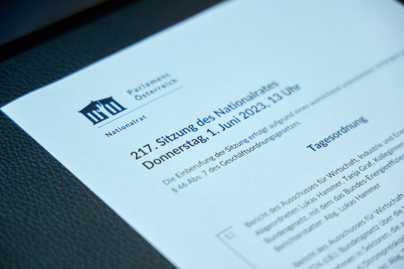 Tagesordnung zur Nationalratssitzung