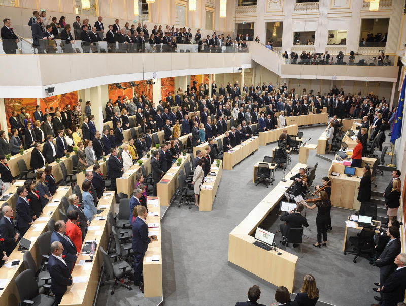 Blick Richtung Nationalratsabgeordnete während der Angelobung