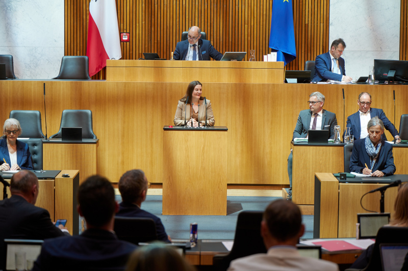 Am Rednerpult Nationalratsabgeordnete Karin Doppelbauer (NEOS)