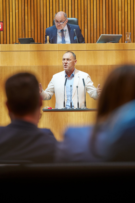 Am Rednerpult Nationalratsabgeordneter Peter Wurm (FPÖ)