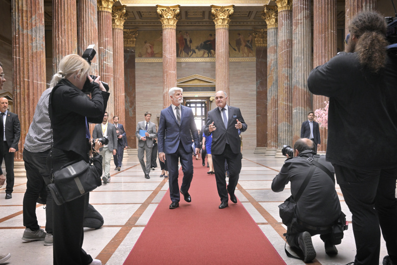 Von links: Präsident der Tschechischen Republik Petr Pavel, Nationalratspräsident Wolfgang Sobotka (ÖVP)