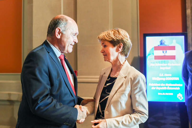 Von links: Nationalratspräsident Wolfgang Sobotka (ÖVP), Ständeratspräsidentin Brigitte Häberli-Koller