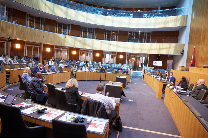 Session 4, from left: Douglas Merritt, Command Inspector General, U.S. Army Africa, United States of America, Gregory Lick, National Defence and Canadian Armed Forces Ombudsman, Canada, Yong Won Kim, Human Rights Protector for the Military, South Korea, Chrystal Pillay, Director of Legal Services, South African Military Ombud, South Africa, Ramya Sundararaman, Deputy Director, Defence Suicide Prevention Office of the Department of Defence, United States of America, Emmanuel Jacob, President of the European Organisation of Military Associations and Trade Unions (EUROMIL)