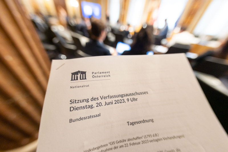 Tagesordnung des Verfassungsausschusses