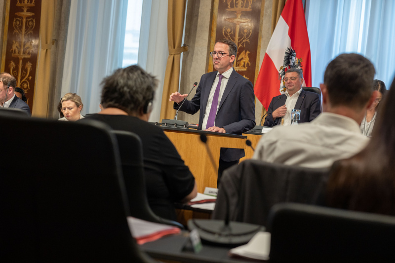 Am Rednerpult: Albert Posch - Sektionschef