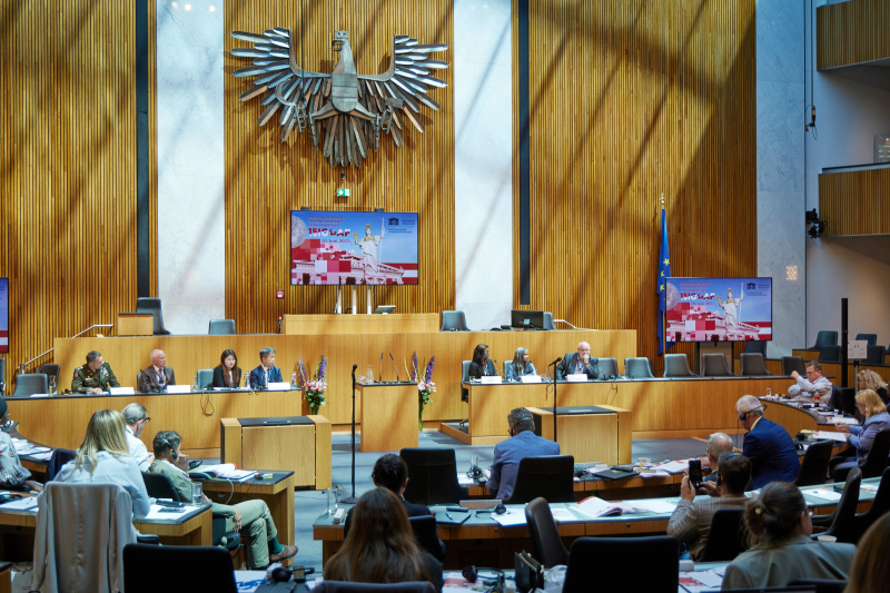 Session 4, from left: Douglas Merritt, Command Inspector General, U.S. Army Africa, United States of America, Gregory Lick, National Defence and Canadian Armed Forces Ombudsman, Canada, Yong Won Kim, Human Rights Protector for the Military, South Korea, Chrystal Pillay, Director of Legal Services, South African Military Ombud, South Africa, Ramya Sundararaman, Deputy Director, Defence Suicide Prevention Office of the Department of Defence, United States of America, Emmanuel Jacob, President of the European Organisation of Military Associations and Trade Unions (EUROMIL)