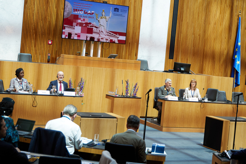 Session 5, from left: Halimatou Dibba, Commissioner of the National Human Rights Commission, The Gambia, James M. Gaynor, Inspector-General of the Australian Defence Force, Australia, Peter Vorhofer, Federal Ministry of Defence, Austria , Session 5, speech by Erika Leonaitė, Parliamentary Ombudsperson of the Republic of Lithuania, Lithuania