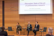 Discussion with keynote-speakers: State of the art of parliamentary research. Iris Eisenberger - University of Vienna, Christoph Konrath - Austrian Parliament, Marc Geddes -University of Edinburgh