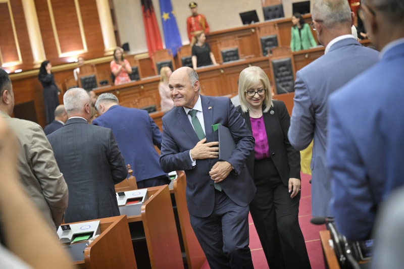Rede im albanischen Parlament. Nationalratspräsident Wolfgang Sobotka (ÖVP)