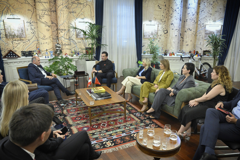 Treffen mit Bürgermeister Tiranas Erion Veliaj. Von links: Nationalratspräsident Wolfgang Sobotka (ÖVP), Bürgermeister Tiranas Erion Veliaj