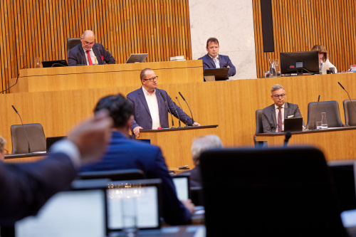 Am Rednerpult Nationalratsabgeordneter Hubert Fuchs (FPÖ)