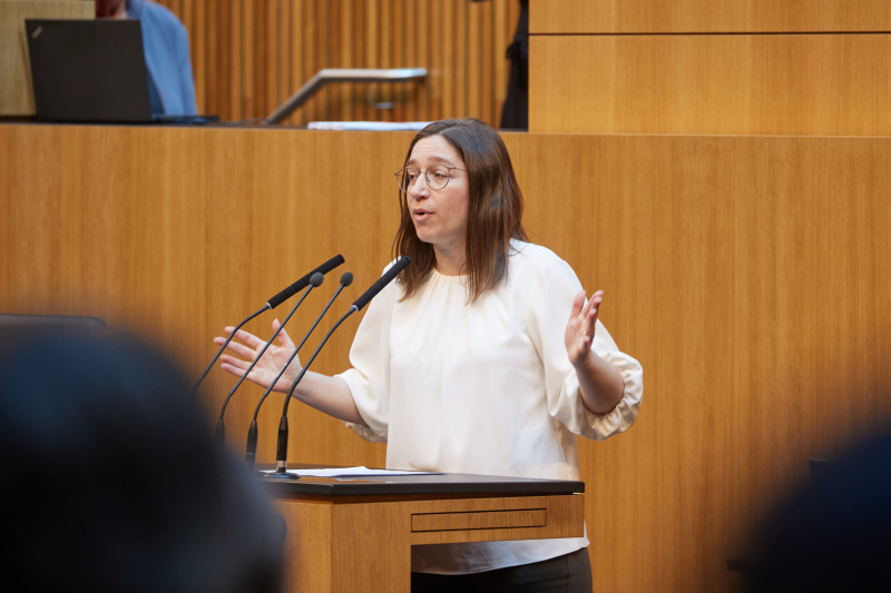 Am Rednerpult Nationalratsabgeordnete Julia Elisabeth Herr (SPÖ)