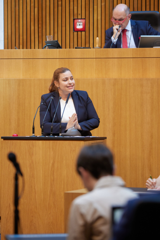 Am Rednerpult Nationalratsabgeordnete Nina Tomaselli (GRÜNE)