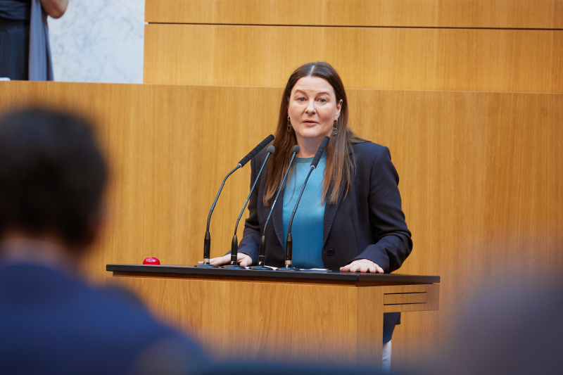 Am Rednerpult Nationalratsabgeordnete Karin Doppelbauer (NEOS)