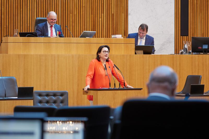 Am Rednerpult Nationalratsabgeordnete Gudrun Kugler (ÖVP)