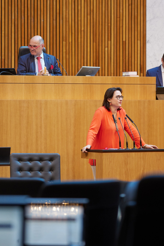 Am Rednerpult Nationalratsabgeordnete Gudrun Kugler (ÖVP)