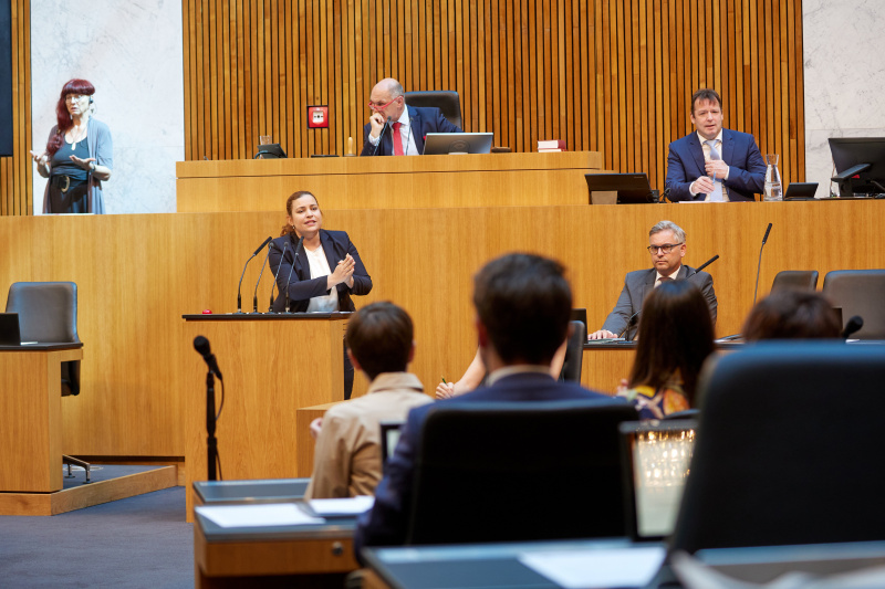 Am Rednerpult Nationalratsabgeordnete Nina Tomaselli (GRÜNE)