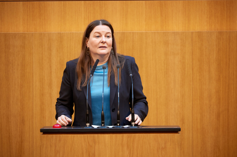 Am Rednerpult Nationalratsabgeordnete Karin Doppelbauer (NEOS)