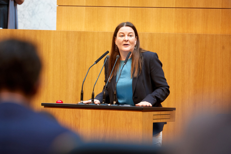 Am Rednerpult Nationalratsabgeordnete Karin Doppelbauer (NEOS)