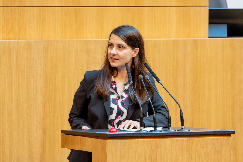 Am Rednerpult Nationalratsabgeordnete Meri Disoski (GRÜNE)